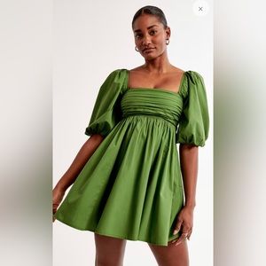 Emerson Poplin Puff Sleeve Midi Dress- XL